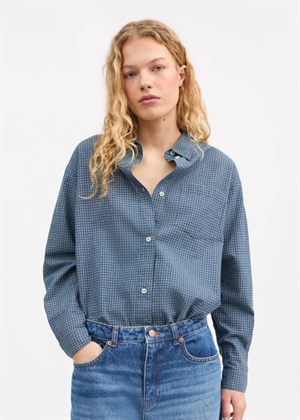 Edgar skjorte Blue/Cream Mini Check Skall Studio 